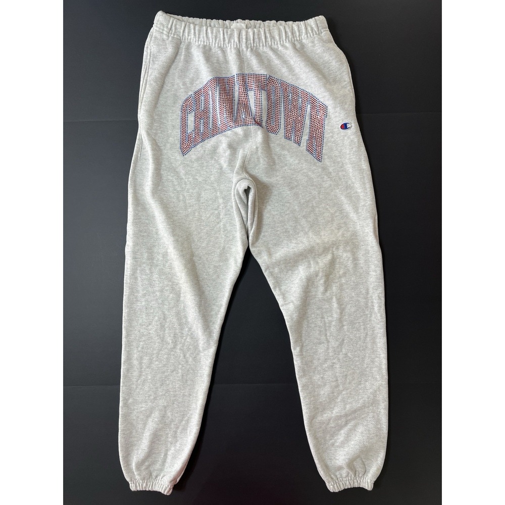 Chinatown Market Champion Reverse Weave Sweatpants Men's M Spellout Rhinestone